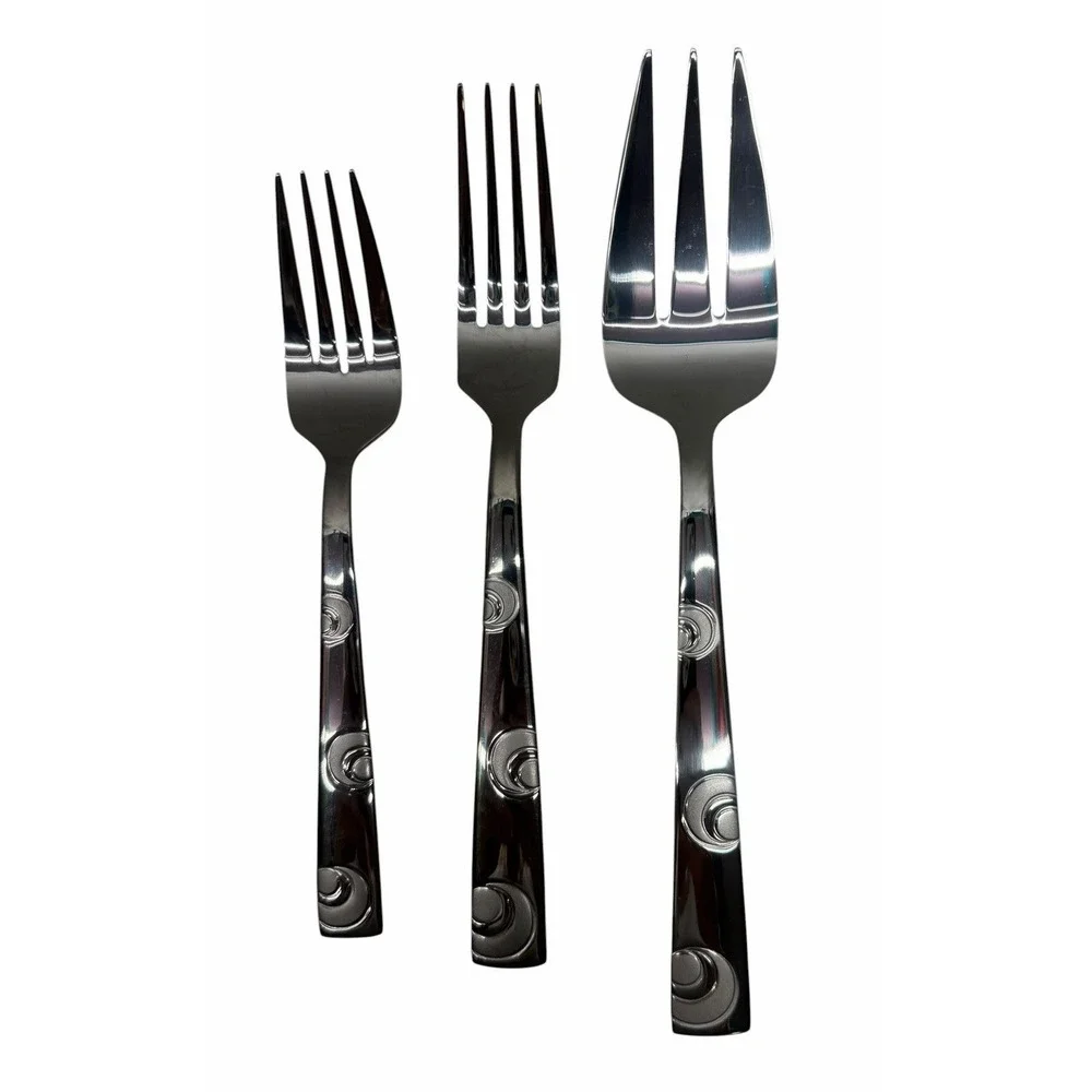 Reed & Barton 9 Pc Stainless Steel Hostess Serving Set Swirl Pattern New